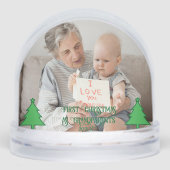 Grootouders Eerste Kerstmis - 2 Foto gepersonalise Sneeuwbol (Voorkant)
