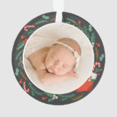 Grootouders Eerste Kerstmis Festive Foto Ornament (achterkant)