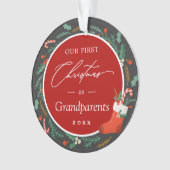 Grootouders Eerste Kerstmis Festive Foto Ornament (voorkant)