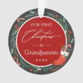 Grootouders Eerste Kerstmis Festive Foto Ornament (voorkant)