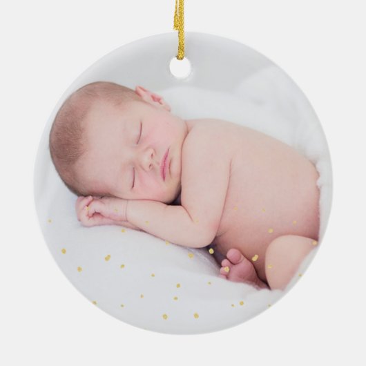 Grootouders Eerste Kerstmis Foto Kerstman Keramisch Ornament (Achterkant)