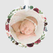 Grootouders Eerste Kerstmis Foto van Bourgogne Ornament (achterkant)