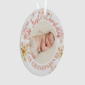 Grootouders Eerste Kerstmis Goud Blush Snowflakes Ornament (voorkant)