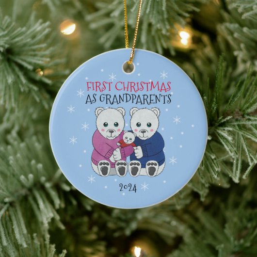 Grootouders Eerste Kerstmis Keramisch Ornament (Boom)