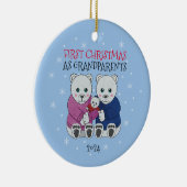 Grootouders Eerste Kerstmis Keramisch Ornament (Rechts)