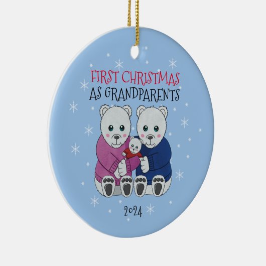 Grootouders Eerste Kerstmis Keramisch Ornament (Rechts)