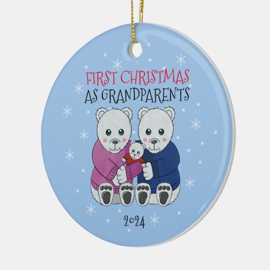 Grootouders Eerste Kerstmis Keramisch Ornament (Links)