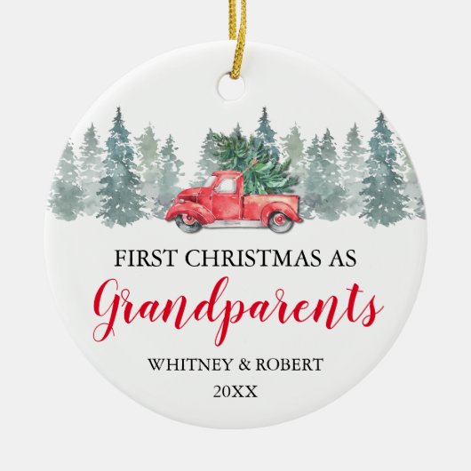 Grootouders Eerste Kerstmis Keramisch Ornament (Voorkant)