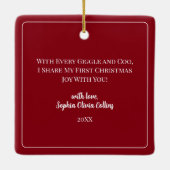 Grootouders Eerste Kerstmis Kleinkind Pasgeboren Keramisch Ornament (Achterkant)