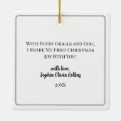 Grootouders Eerste Kerstmis Kleinkind Pasgeboren Keramisch Ornament (Achterkant)