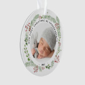 Grootouders Eerste Kerstmis met fotofloral Ornament (voorkant)