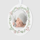 Grootouders Eerste Kerstmis met fotofloral Ornament (voorkant)