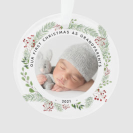 Grootouders Eerste Kerstmis met fotofloral Ornament