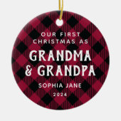 Grootouders Eerste Kerstmis Nieuwe Baby Foto's Keramisch Ornament (Voorkant)