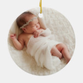 Grootouders Eerste Kerstmis Nieuwe Baby Foto's Keramisch Ornament (Achterkant)