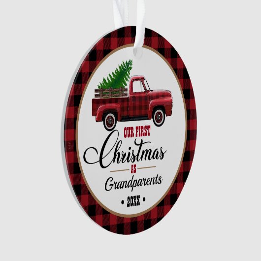 Grootouders Eerste Kerstmis Ornament (voorkant)