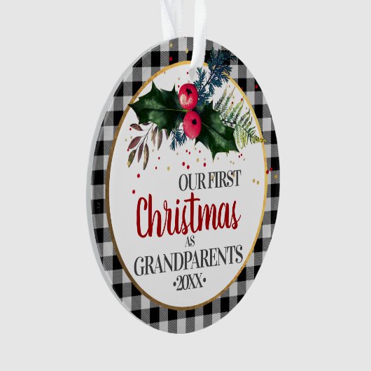 Grootouders Eerste Kerstmis Ornament (voorkant)