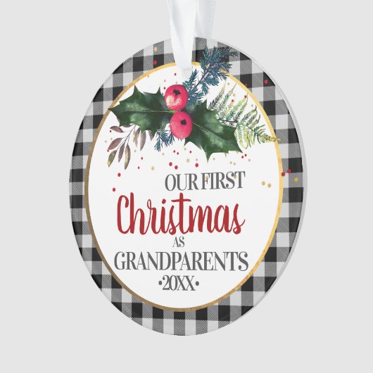 Grootouders Eerste Kerstmis Ornament (voorkant)