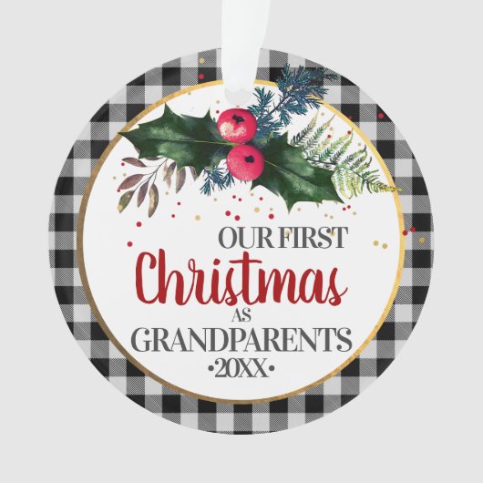 Grootouders Eerste Kerstmis Ornament (voorkant)