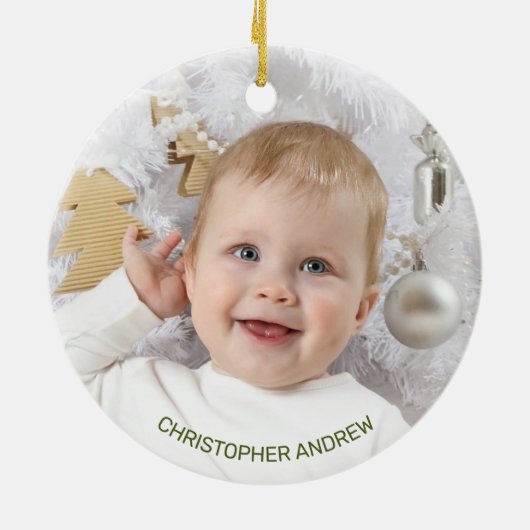 Grootouders Eerste Kerstmis  Red Truck Keramisch Ornament (Achterkant)