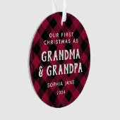 Grootouders Eerste Kerstmis Rustic Pset Foto Ornament (voorkant)