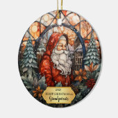 Grootouders Eerste Kerstmis Santa Ornament (Links)