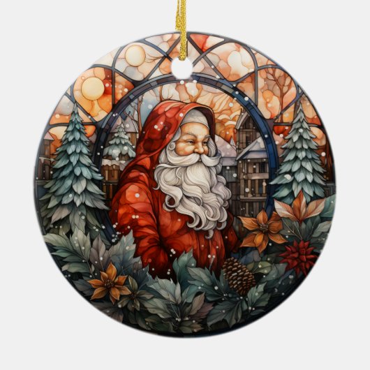 Grootouders Eerste Kerstmis Santa Ornament (Achterkant)