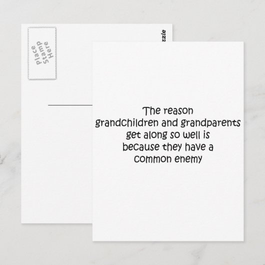Grootouders en kleinkinderen citeren briefkaart (Voorkant / Achterkant)