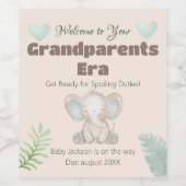 Grootouders Era Zwangerschap onthullen Wijn Label  Etiket (Enkel label)