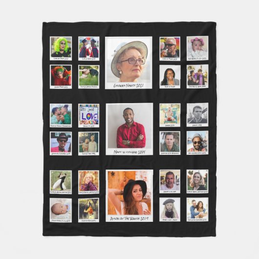 Grootouders Familie Fotocollage Fleece Deken (Voorkant)