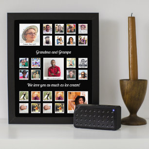 Grootouders Familie Retro Foto Montage Afdruk