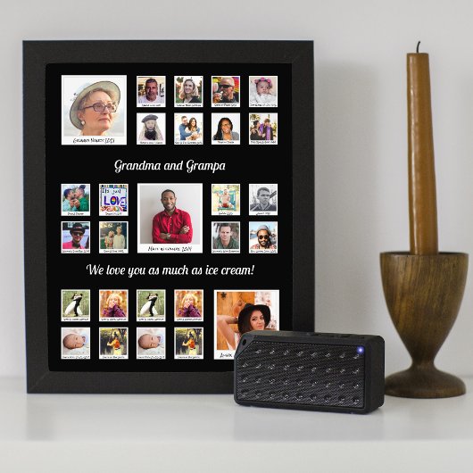 Grootouders Familie Retro Foto Montage Afdruk