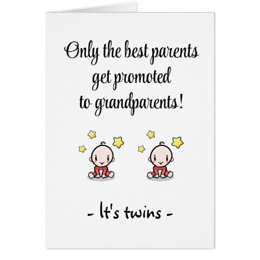 Grootouders feliciteren Kaarten met tweeling (Voorkant)