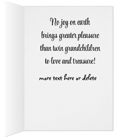 Grootouders feliciteren Kaarten met tweeling (Binnen (Rechts))