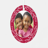 Grootouders Festive Holiday Foto dubbelzijdig Metalen Ornament (Voorkant links)