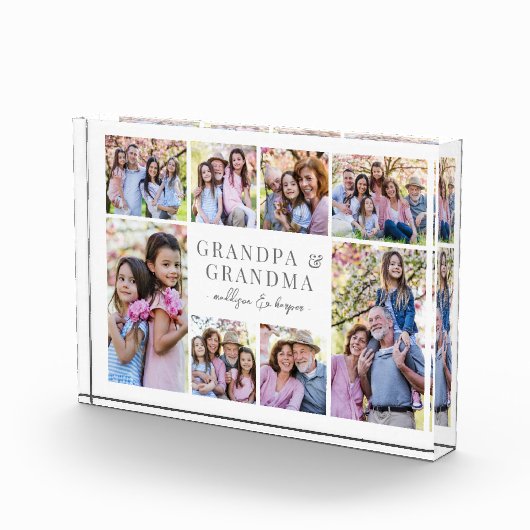 Grootouders Foto Collage Acryl Afbeelding Block (Rechts)