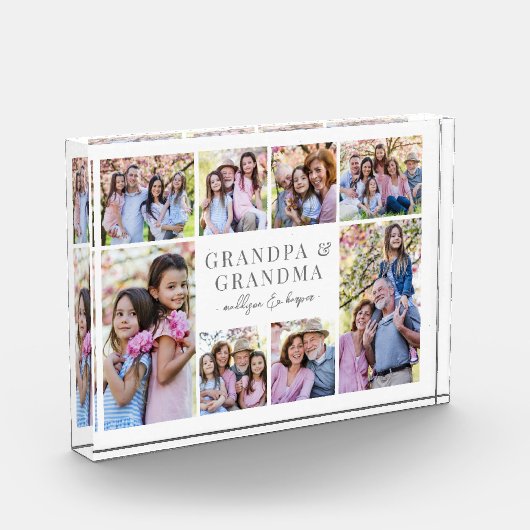 Grootouders Foto Collage Acryl Afbeelding Block (Links)