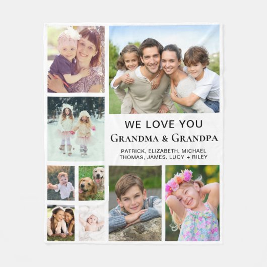 Grootouders Foto collage Fleece Deken (Voorkant)