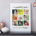 Grootouders Foto collage Grandchilds Laugh Quote Imitatie Canvas Print<br><div class="desc">Creëer je eigen lange fotocanvas als een speciaal cadeau voor je grootouders. Het ontwerp kenmerkt uw favoriete foto's van de kleinkinderen, die in vierkant formaat, in een net van negen worden getoond. Uw afbeeldingen zijn omgevormd met een hartverscheurend en zo waar citaat, dat luidt: "De lach van een kleinkind is...</div>