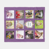 Grootouders Foto Collage Kleinkinderen Paars Fleece Deken (Voorkant (Horizontaal))