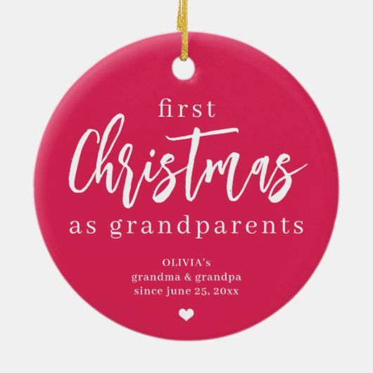 Grootouders foto eerste kerstscript keramisch ornament (Achterkant)