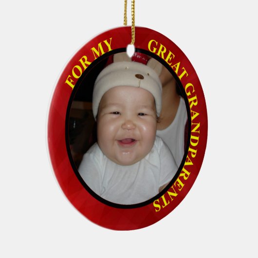 Grootouders Foto Gift Label & Ornament (Rechts)