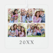 Grootouders Foto Kerst Metalen Ornament (Achterkant)