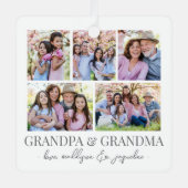 Grootouders Foto Kerst Metalen Ornament (Voorkant)