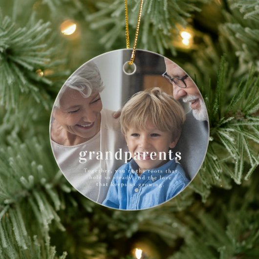 Grootouders | Foto Kerstgeschenk Keramisch Ornament (Boom)