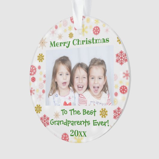 Grootouders Foto: Kerstmis Ornament (voorkant)