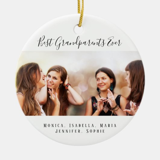 Grootouders foto kleinkinderen keramisch ornament (Voorkant)
