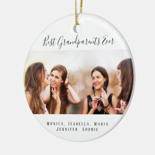 Grootouders foto kleinkinderen keramisch ornament (Links)