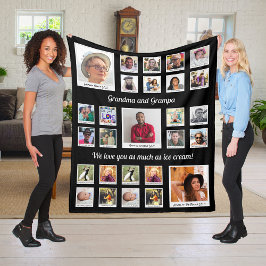 Grootouders Fotocollage voor Oma Opa Fleece Deken