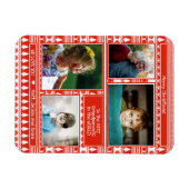 Grootouders foto's met rode kerstpatronen magneet (Horizontaal)